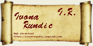 Ivona Rundić vizit kartica